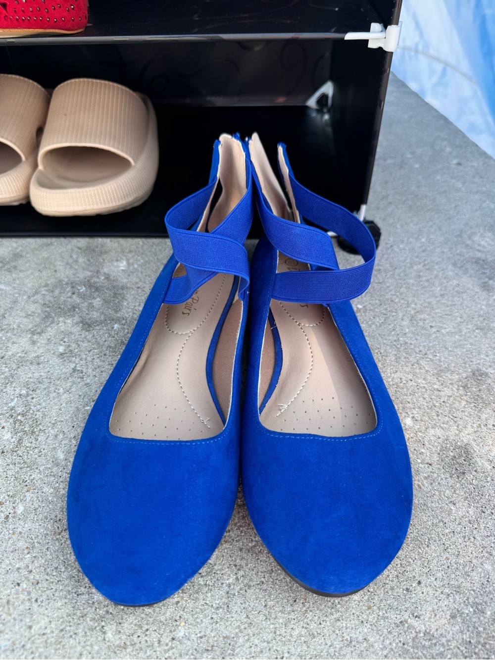 Dream Pairs Royal Blue Cross-Strap Ballet Flats - Picture 2 of 2